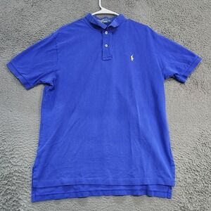 Polo Ralph Lauren Polo Shirt Mens XL Blue Mock Neck Pony Logo Golf Knit